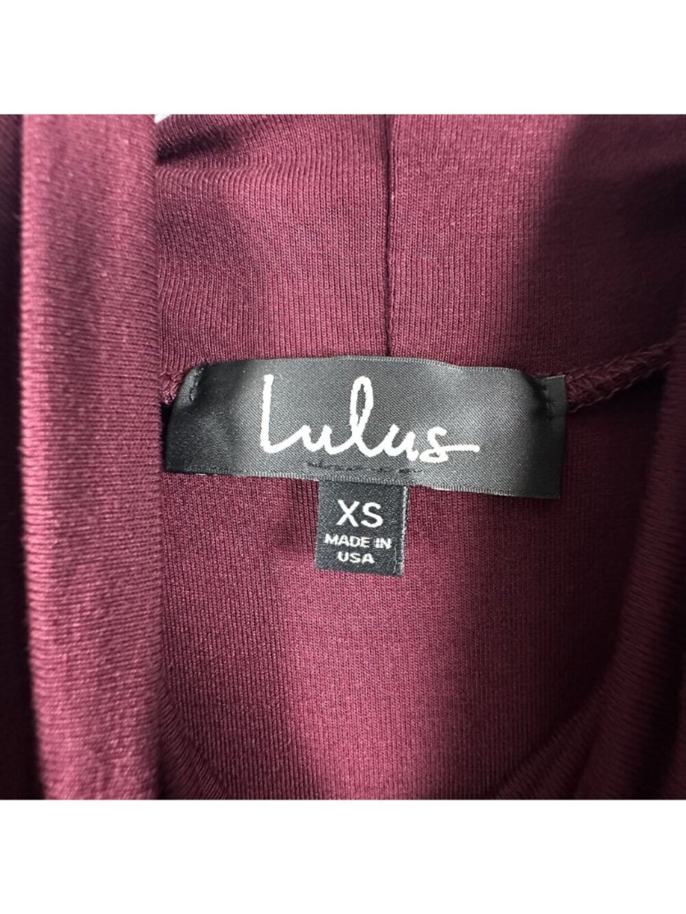 Lulus Swing Dress XS Burgundy Mock Neck Short Sleeve Made In USA - Picture 7 of 13